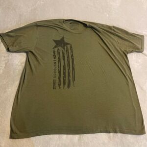 Enrforce Mens 4XL Olive Green T Shirt Distressed Star Flag Streetwear Casual Tee